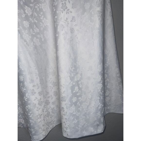 Vintage Satin White Floral Midi Skirt Women Medium Bridal Bride Coquette Cottage - Picture 2 of 4
